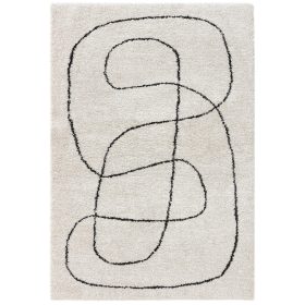Shaggy rug Louise Black/White 140x200 cm