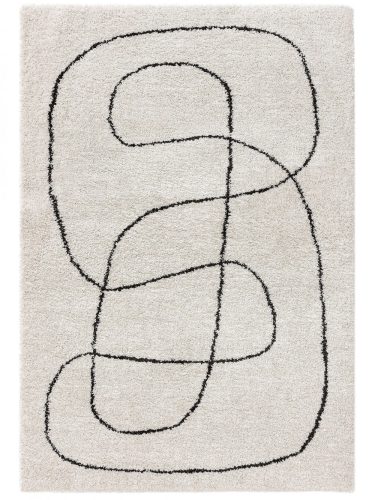 Shaggy szőnyeg Louise Fekete/Fehér 160x230 cm