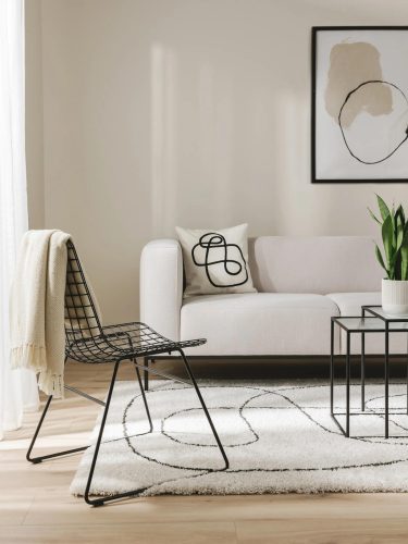 Shaggy rug Louise Black/White 160x230 cm