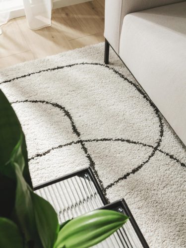 Shaggy rug Louise Black/White 200x290 cm