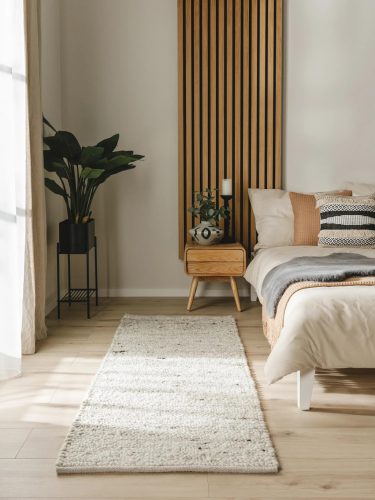 Wool Rug Finn Ivory Grey 70x200 cm