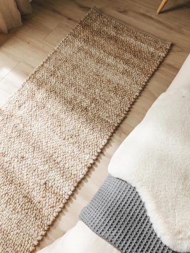 Wool Rug Finn Beige 70x200 cm
