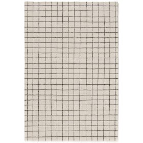 Wool Rug Grid Black/White 15x15 cm Sample
