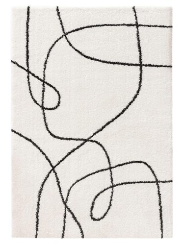 Shaggy szőnyeg Louise Black/White 15x15 cm Mintadarab