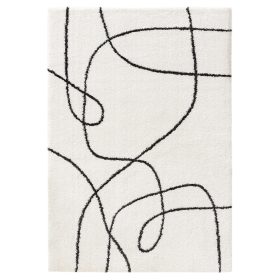 Shaggy rug Louise Black/White 140x200 cm