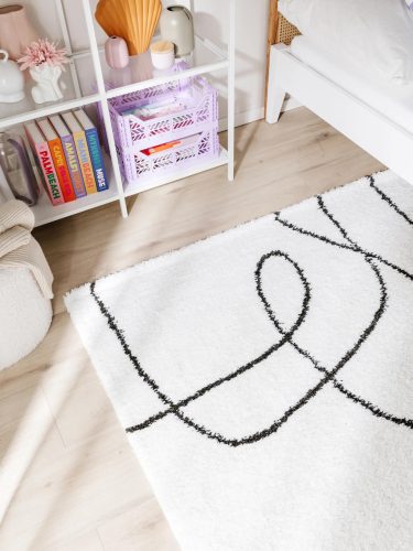 Shaggy rug Louise Black/White 200x290 cm