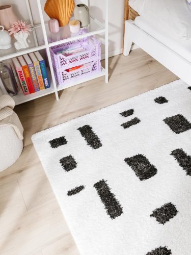 Shaggy rug Louise Black/White 140x200 cm