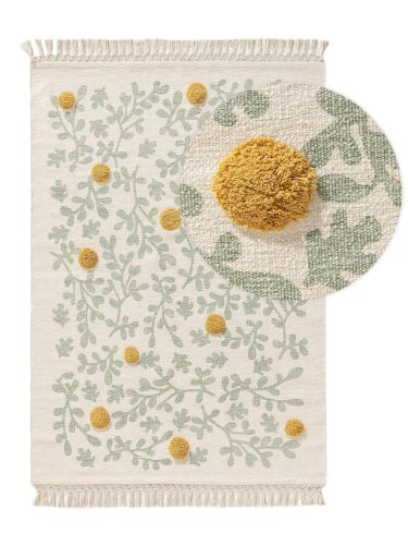 Gyerekszőnyeg Hana Cream/Green 15x15 cm Mintadarab