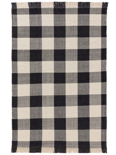 Pamutszőnyeg Lucy Black/White 15x15 cm Mintadarab