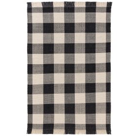 Cotton Rug Lucy Black/White 160x230 cm