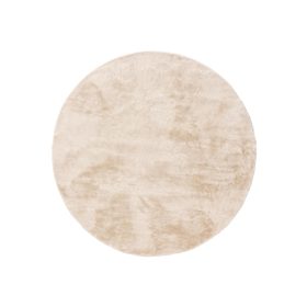 Fur Rug Furry Beige ø 120 cm round