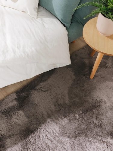 Fur Rug Furry Grey 80x250 cm