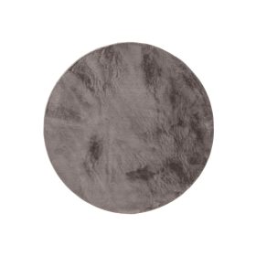 Fur Rug Furry Grey ø 120 cm round