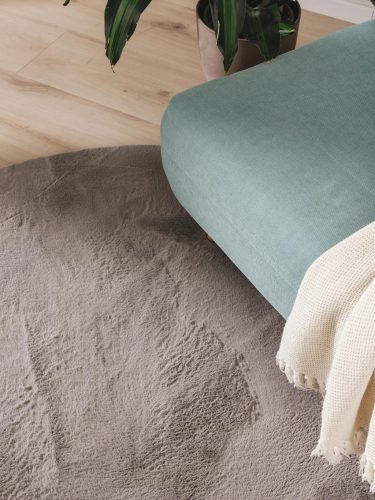 Fur Rug Furry Grey ø 160 cm round