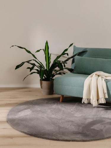 Fur Rug Furry Grey ø 200 cm round