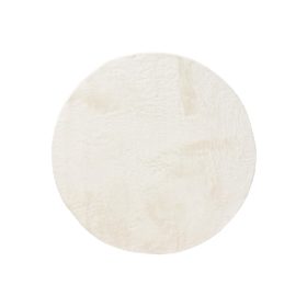Fur Rug Furry Cream ø 200 cm round