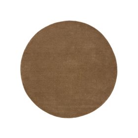Round Wool Rug Vera Brown ø 200 cm round