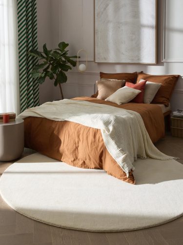 Round Wool Rug Vera Cream ø 250 cm round