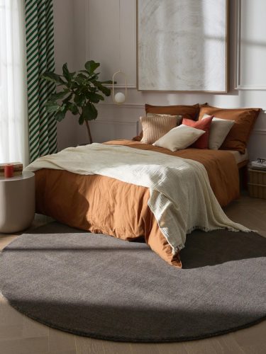 Wool Runner Vera Dark Grey ø 160 cm round