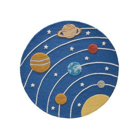 Kids rug Alex Multicolour/Blue ø 120 cm round