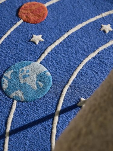 Kids rug Alex Multicolour/Blue ø 120 cm round