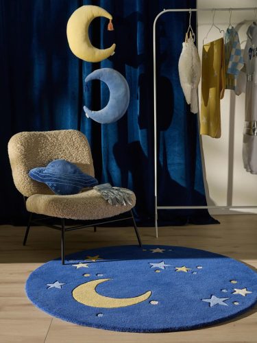 Kids rug Alex Blue ø 120 cm round