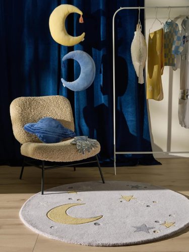 Kids rug Alex Grey ø 120 cm round