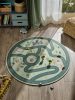 Kids rug Linus Green ø 120 cm round
