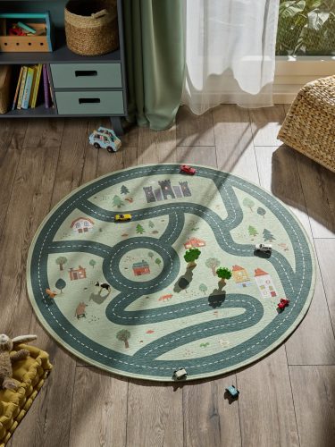 Kids rug Linus Green ø 120 cm round