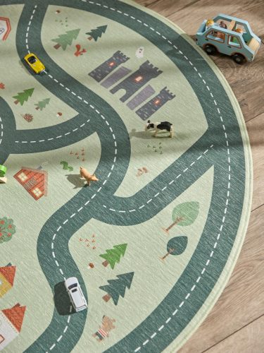 Kids rug Linus Green ø 120 cm round