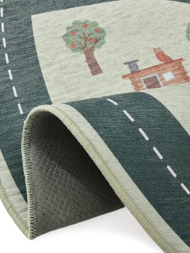 Kids rug Linus Green ø 120 cm round