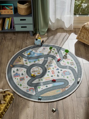Kids rug Linus Cream ø 120 cm round