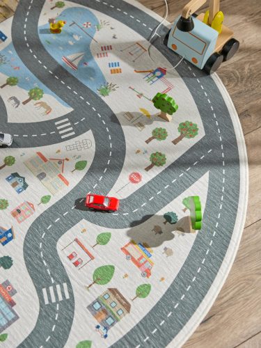 Kids rug Linus Cream ø 120 cm round