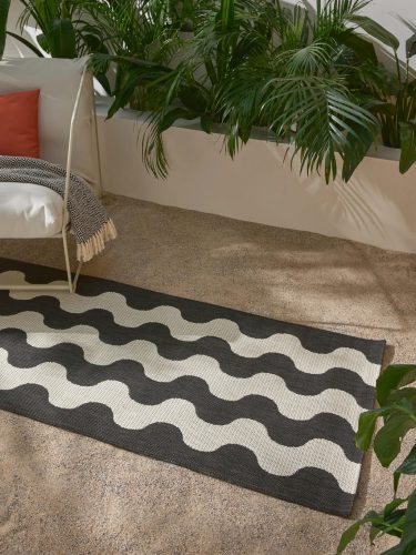 In- & Outdoor Runner Metro Black/White 80x240 cm