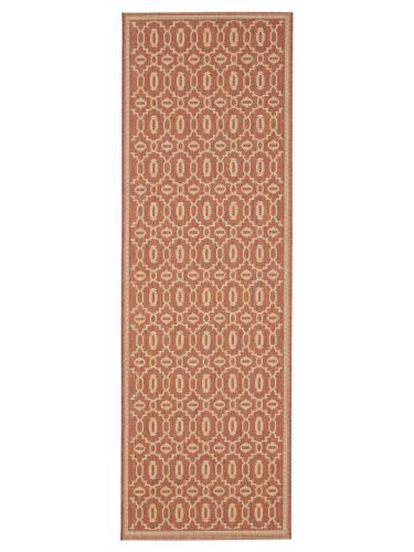 In- & Outdoor Runner Metro Beige/Red 80x240 cm