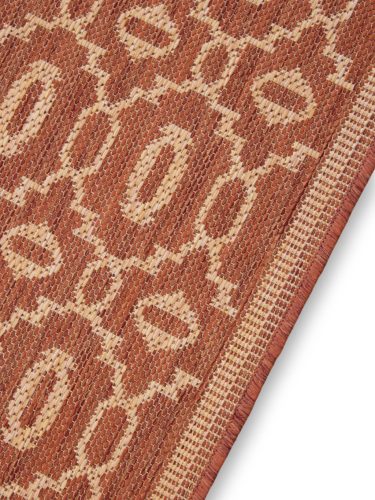 In- & Outdoor Runner Metro Beige/Red 80x240 cm
