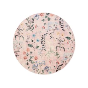 Washable Rug Milly Multicolour/Pink ø 160 cm round