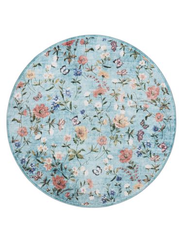 Washable Rug Milly Multicolour/Turquoise ø 160 cm round