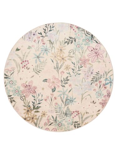 Washable Rug Milly Multicolour/White ø 160 cm round
