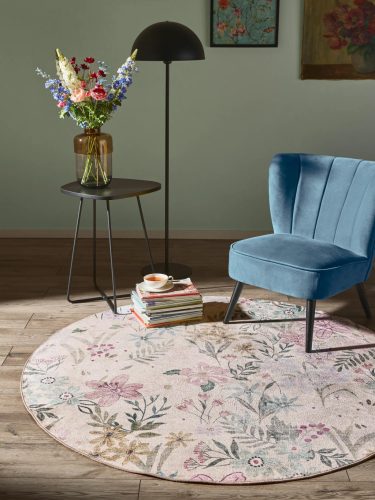 Washable Rug Milly Multicolour/White ø 160 cm round