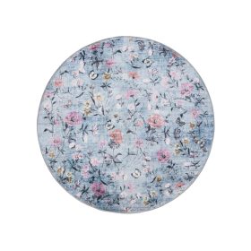 Washable Rug Milly Multicolour/Blue ø 160 cm round