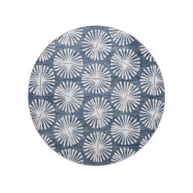 Washable Rug Milly Charcoal/Blue ø 160 cm round