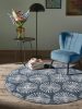 Washable Rug Milly Charcoal/Blue ø 160 cm round