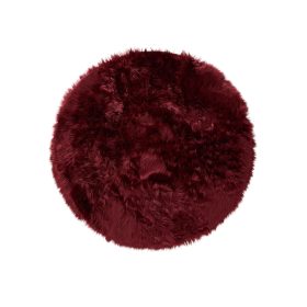 Washable Shaggy Rug Nanuk Bordeaux ø 120 cm round