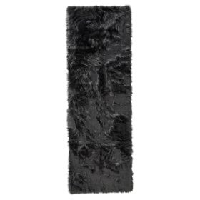 Washable Shaggy Rug Nanuk Charcoal 80x240 cm