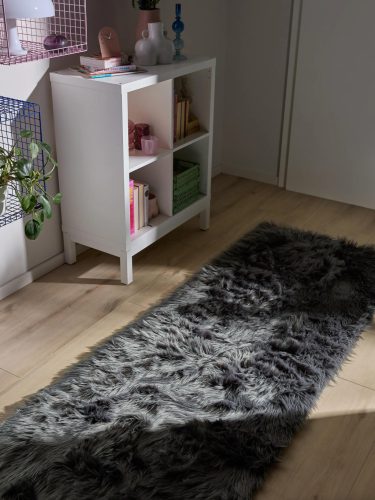 Washable Shaggy Rug Nanuk Charcoal 80x240 cm