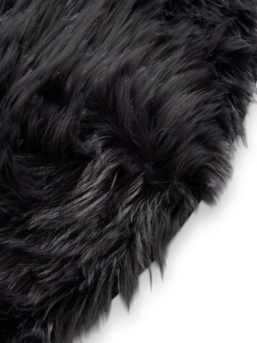 Washable Shaggy Rug Nanuk Charcoal ø 120 cm round