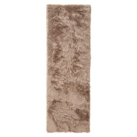Washable Shaggy Rug Nanuk Beige 80x240 cm