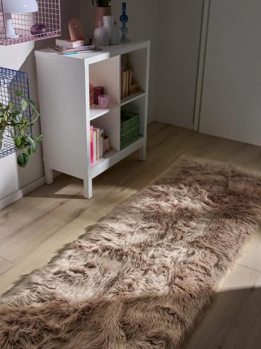 Washable Shaggy Rug Nanuk Beige 80x240 cm