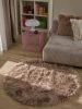 Washable Shaggy Rug Nanuk Beige ø 120 cm round